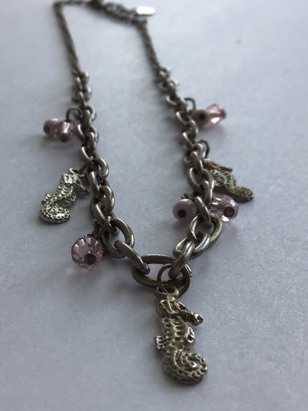 JAY Seahorse Charm Necklace with Pink Beads - Women Jewelry